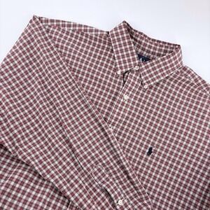 Ralph Lauren  Button Down Long Sleeve Shirt Mens L Plaid red Checkered Blake